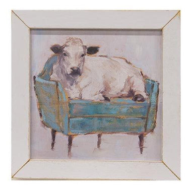 Cow Potato Print White Wash Frame - The Fox Decor